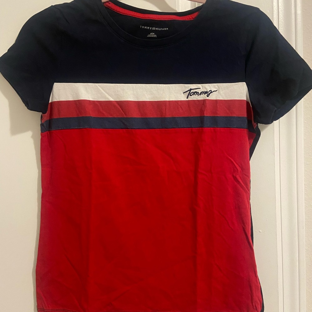 Tommy Hilfiger Red and Blue T-Shirt